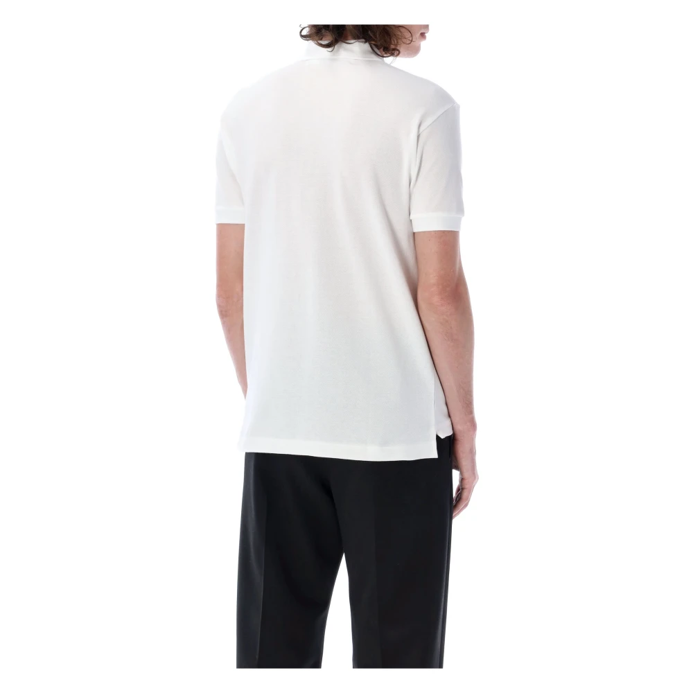 Comme des Garçons Witte Katoenen Poloshirt met Rode Hart Patch White Heren