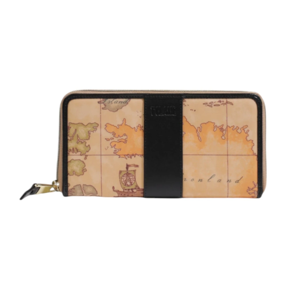 Alviero Martini 1a Classe Zwarte Leren Ritsportemonnee Vrouwen Herfst Winter Multicolor Dames