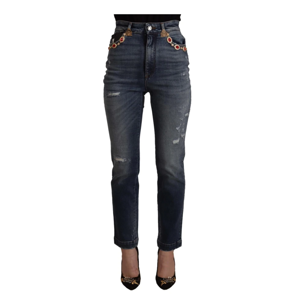 Dolce & Gabbana Women's Blue High Waist Skinny Denim Jeans
