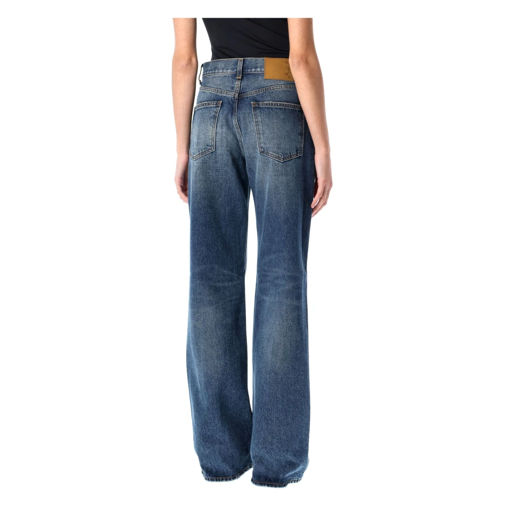 Haikure Korea Straight Jeans Blue Dames