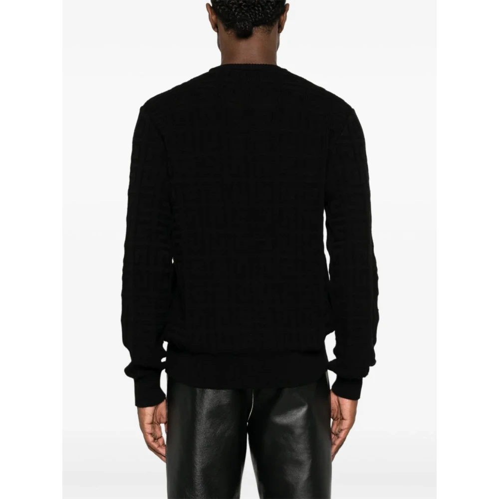 Givenchy Zwarte 4G-patroon Crew Neck Sweater Black Heren