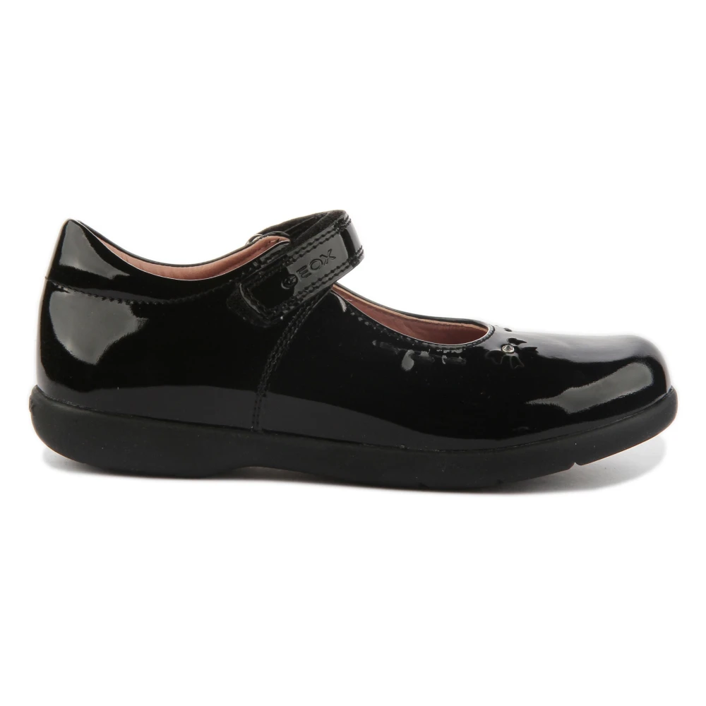 Geox Girls Black Ballerina,, Patent Mary Jane School Shoes Size 30 Eu