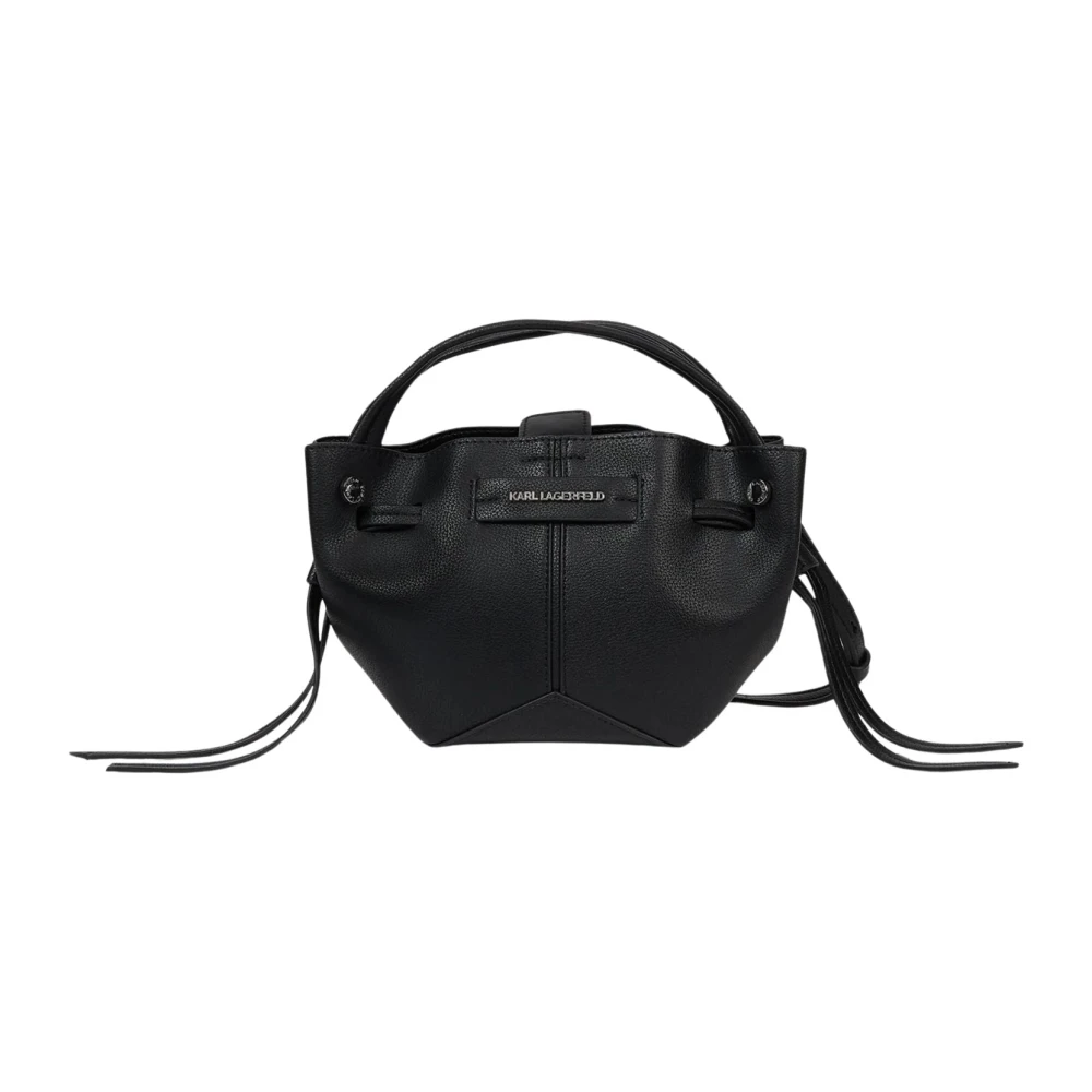 Karl Lagerfeld Black K/Pierced Mini Bucket Bag - Female - Handbags - One Size - Bags