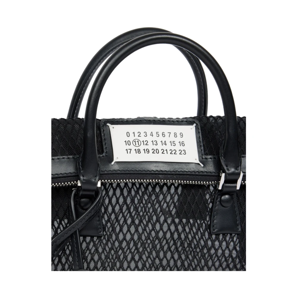 Maison Margiela Zwarte Mesh Design Handtas met Sleutelhanger Black Dames