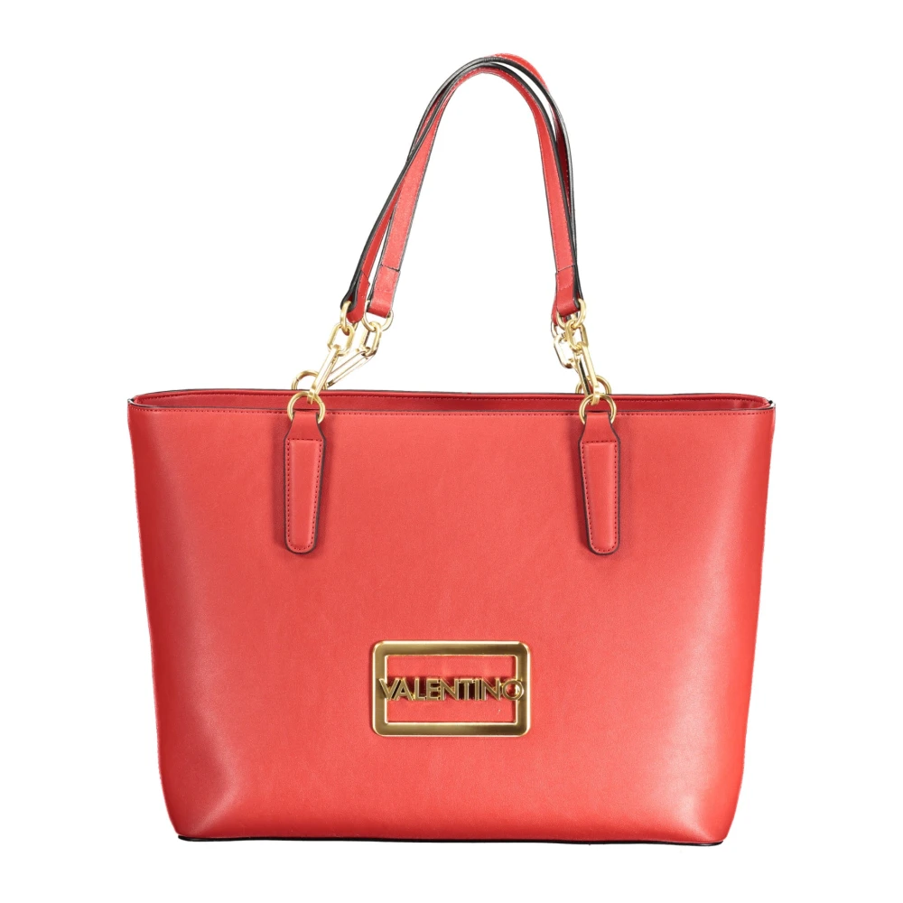 Valentino by Mario Valentino Rode polyethyleen handtas met schouderbanden Red Dames