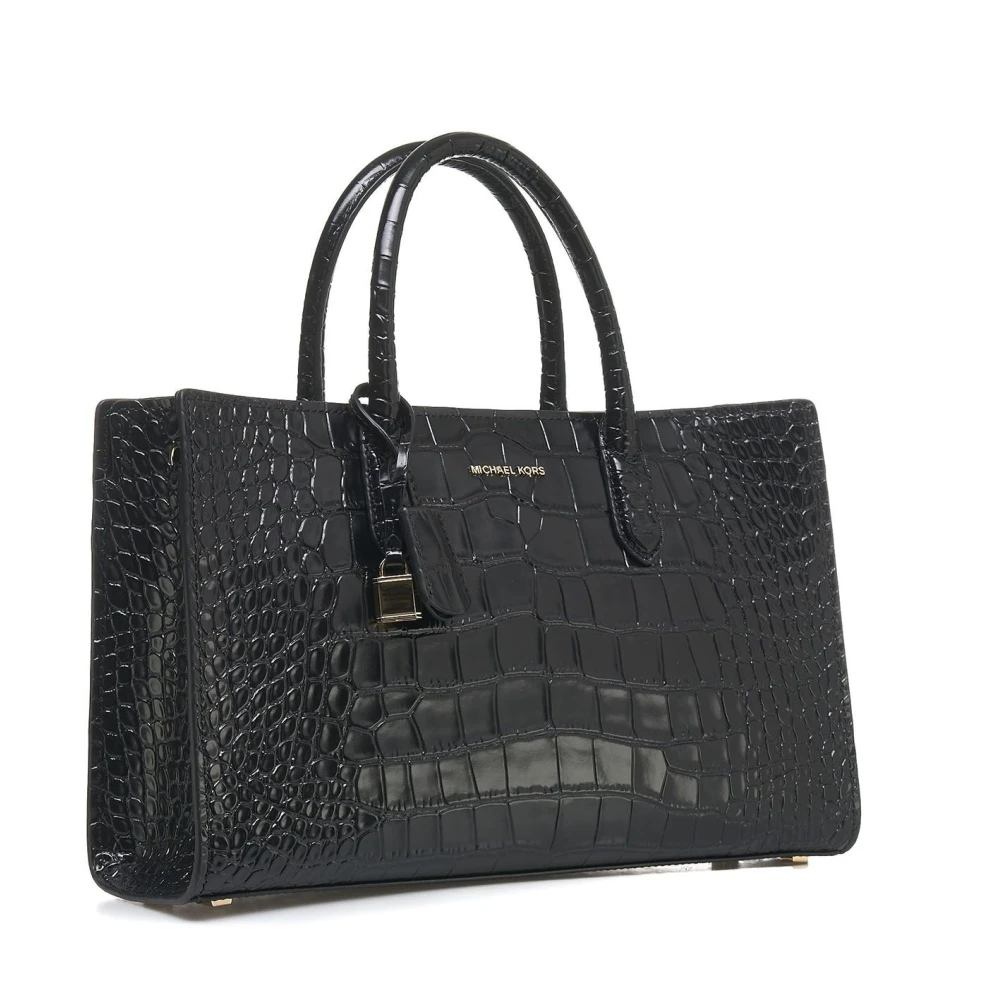 Michael Kors Zwarte Krokodillenleren Handtas Black Dames