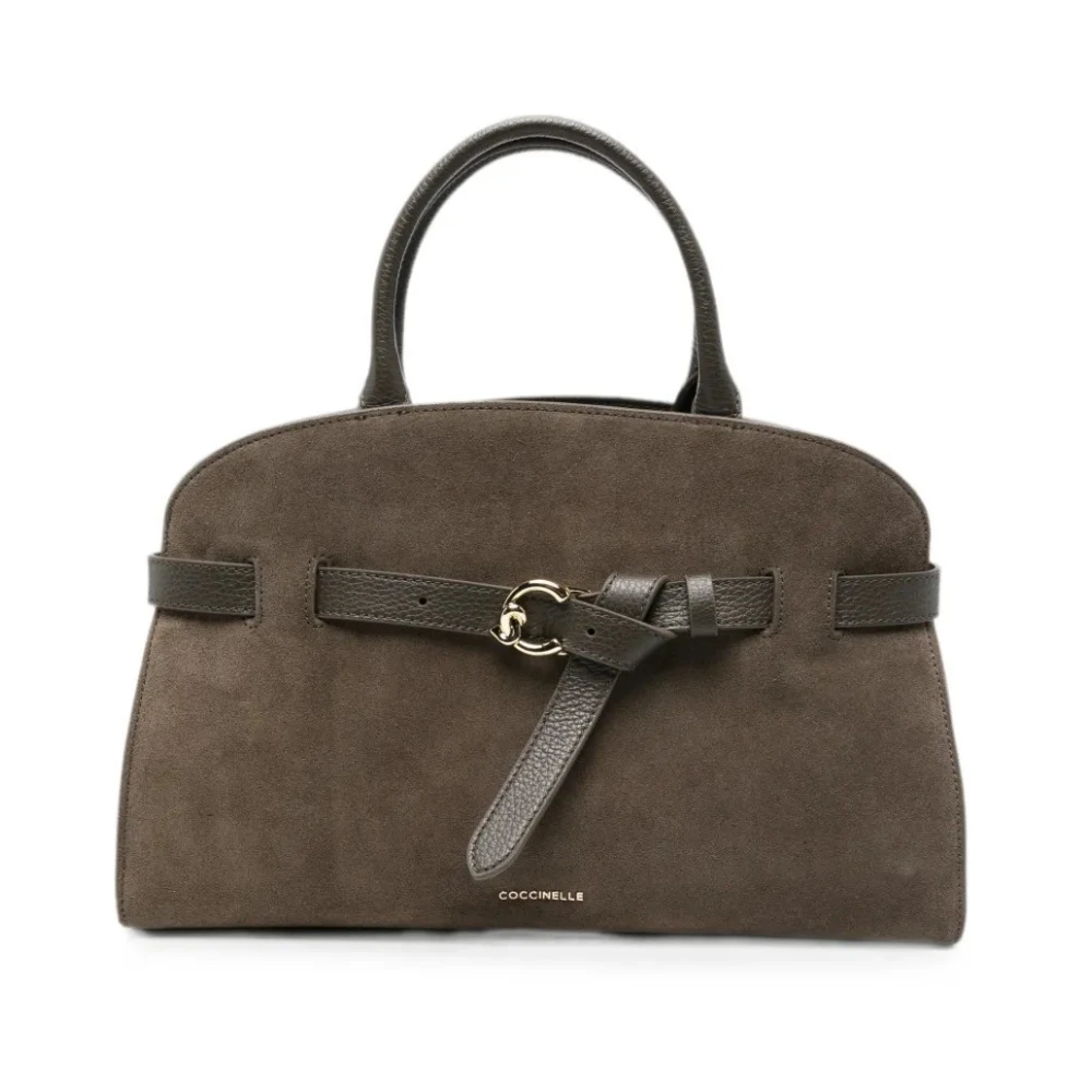 Coccinelle Brown Handbag Suede Leather / Grained Leather - Female - Shopping Bags - One Size - Bags