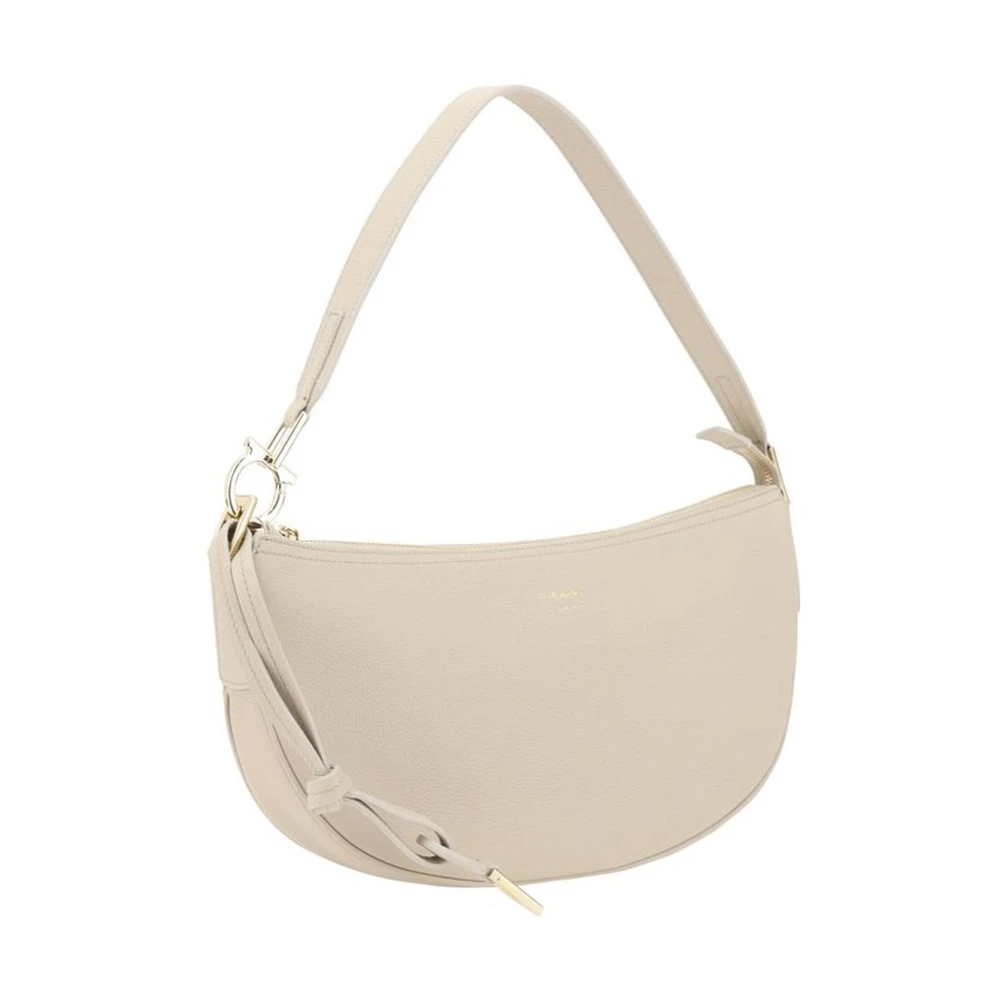 Salvatore Ferragamo Stijlvolle leren hobo schoudertas Beige Dames