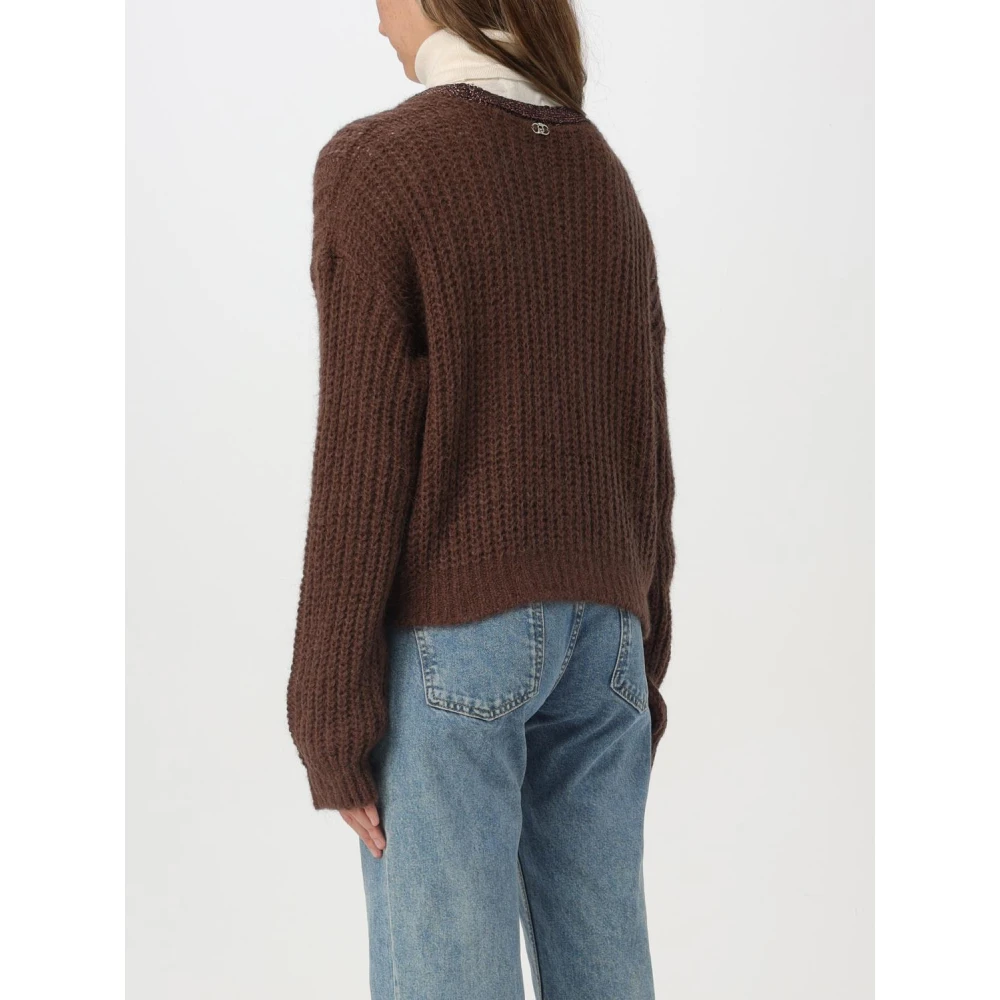 Liu Jo Lurex Cardigan Brown Dames