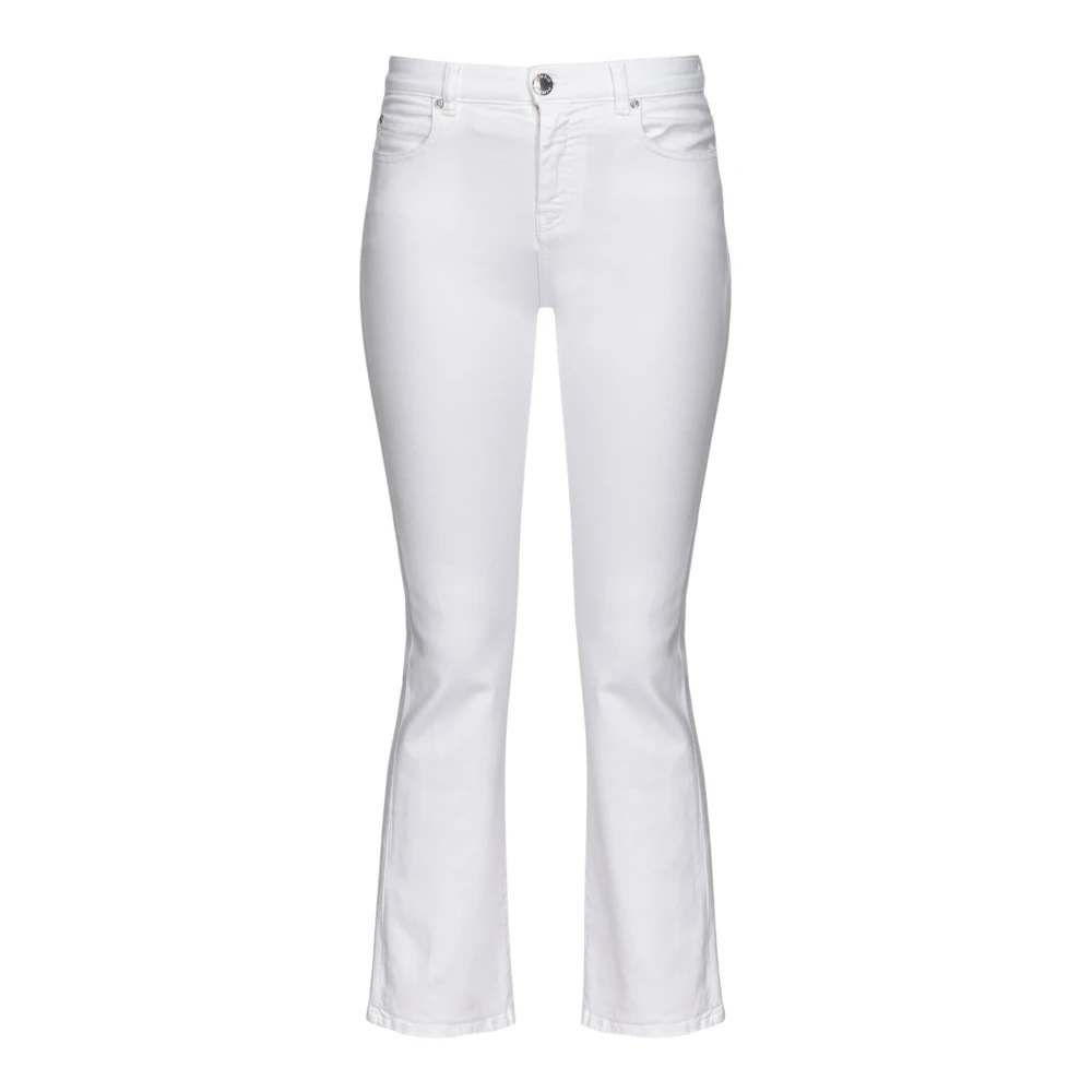 Pinko Women's White Power Bull Bootcut Jeans - Cropped Jeans - W28 - Jeans
