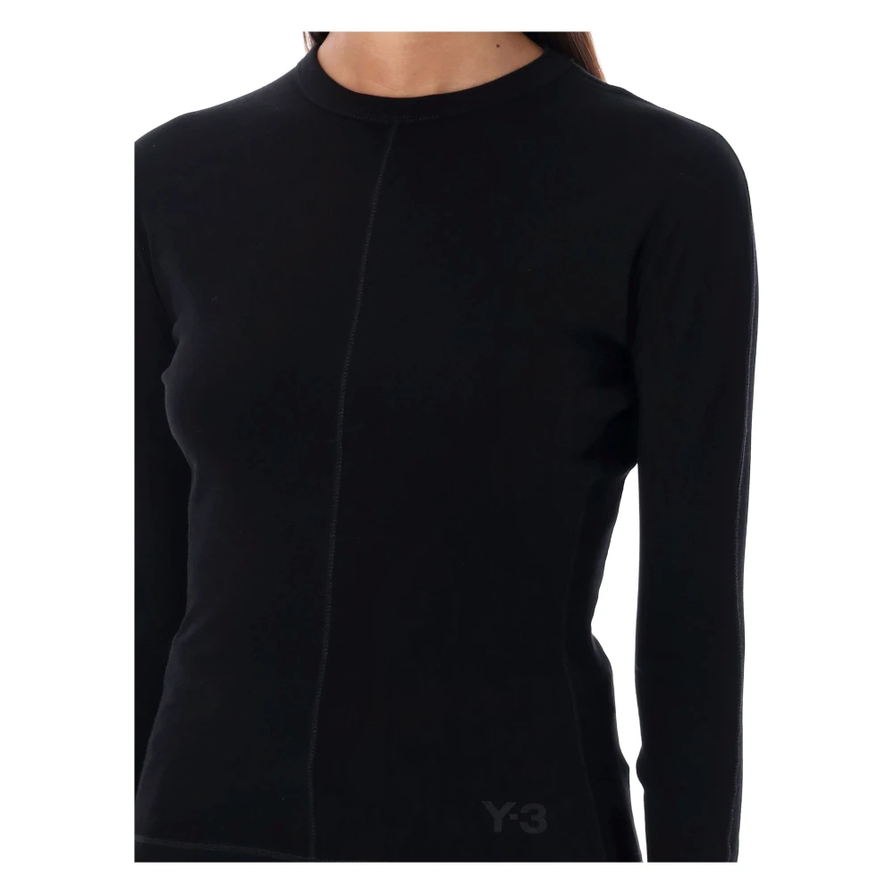 Y-3 Zwarte longsleeve T-shirt Black Dames
