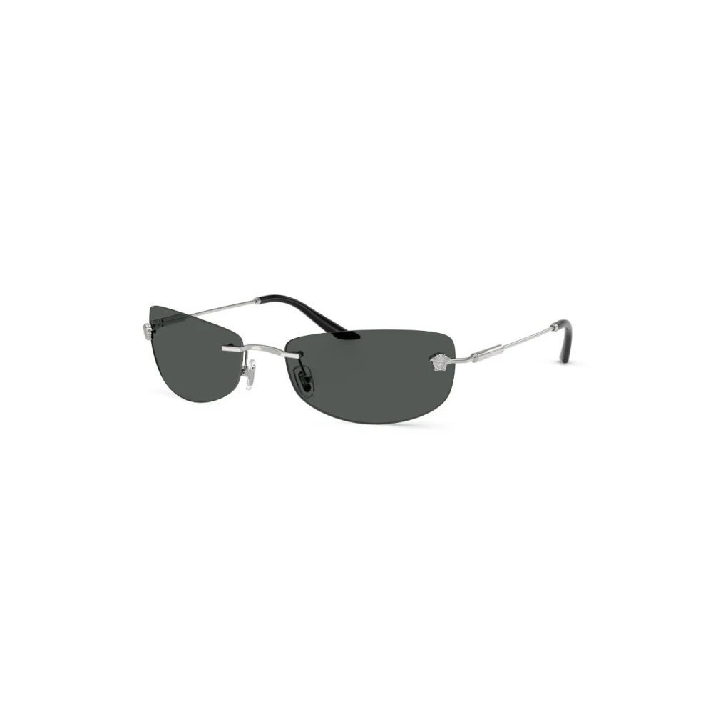 Versace Men's Gray Rectangle Sunglasses