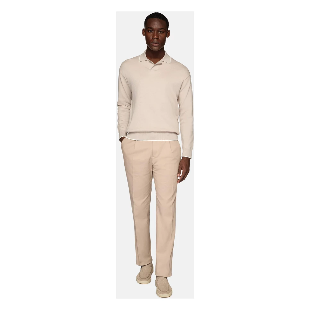 Boggi Milano Gebreide poloshirt Gray Heren