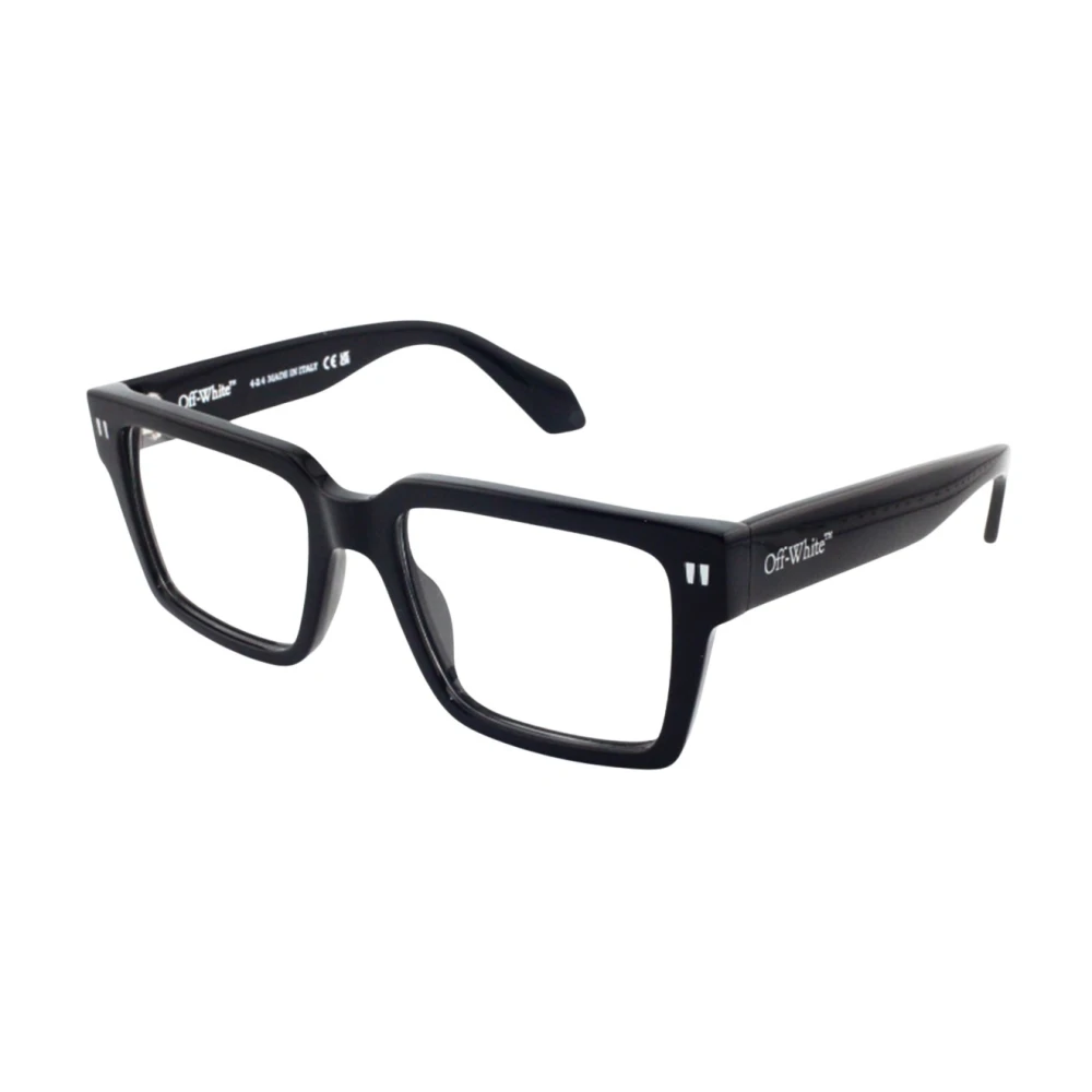 Off White Stijlvolle Bril Zwarte Glanzende Frame Black Unisex