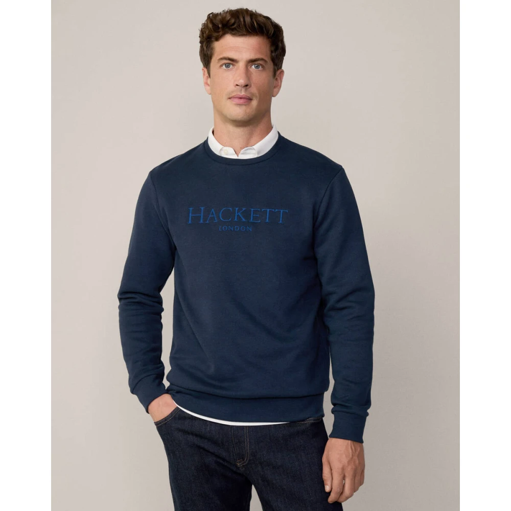 Hackett Stijlvolle Pullover Sweater Blue Heren