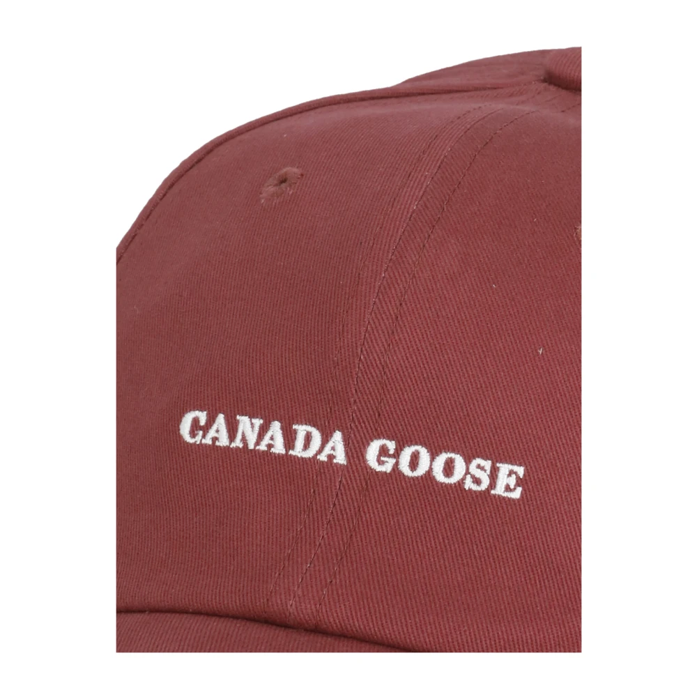 Canada Goose Bordeaux Katoenen Baseballpet Man Red Heren