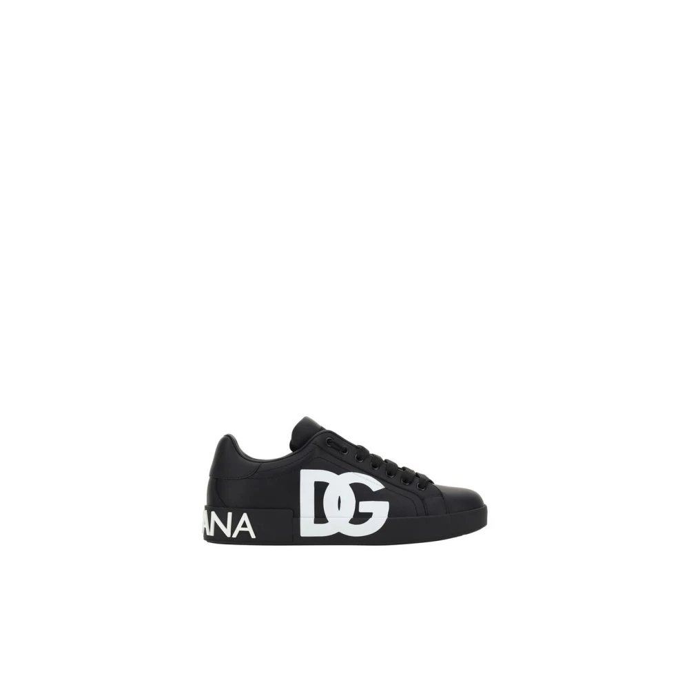 Dolce & Gabbana Uomo Nero - Sneakers Stringate Con Monogramma - Shoes - 43 Eu