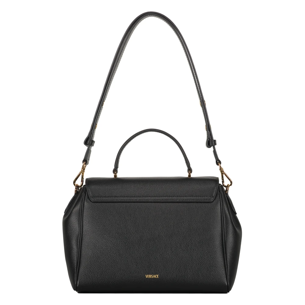 Versace Crossbody Tas van Kalfsleer met Klep Black Dames