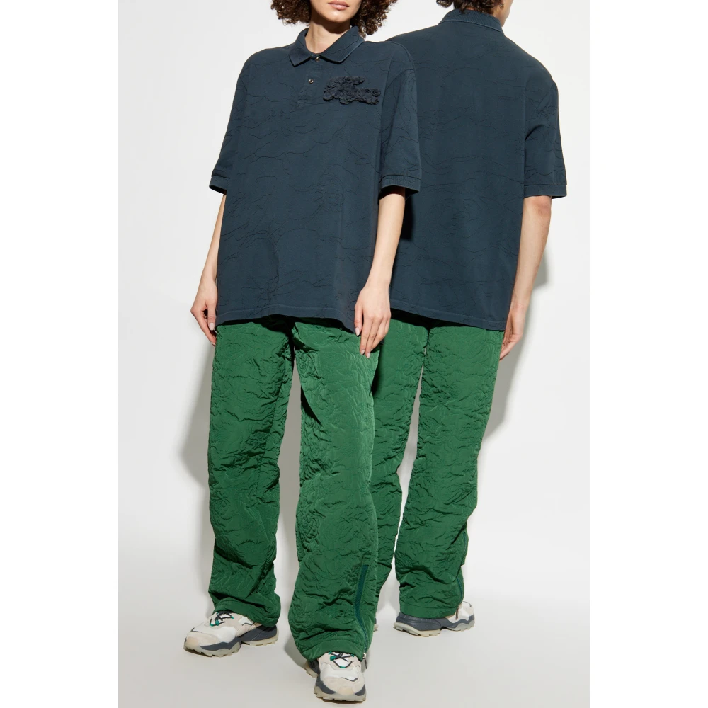 Lacoste Polo met afneembaar logo Blue Unisex