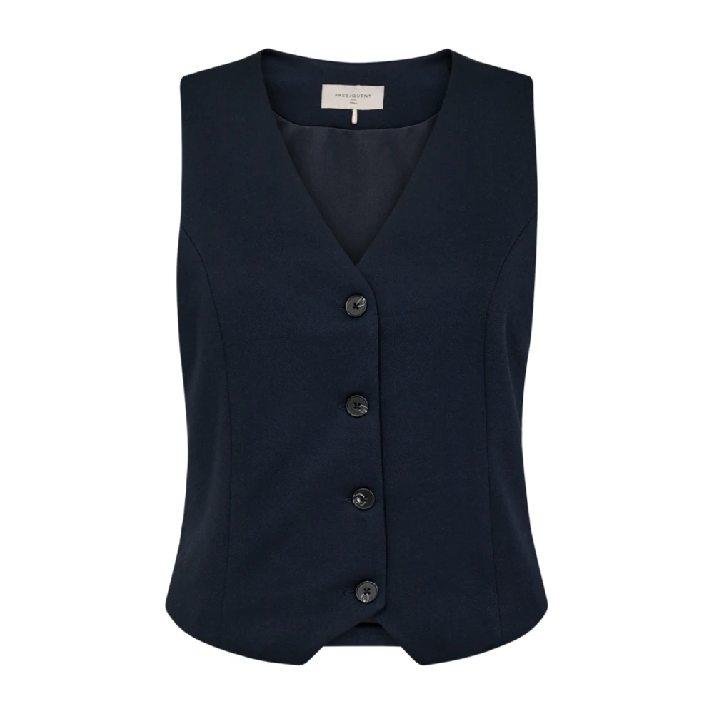 Freequent Klassiek Jersey Vest met Volledige Voering Blue Heren