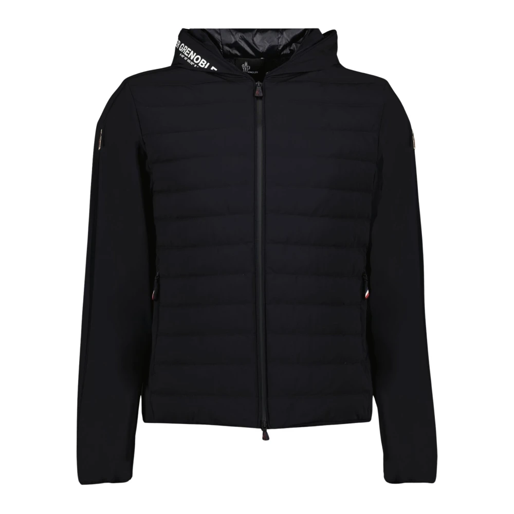 Moncler Gewatteerde Sweater met Capuchon Black Heren