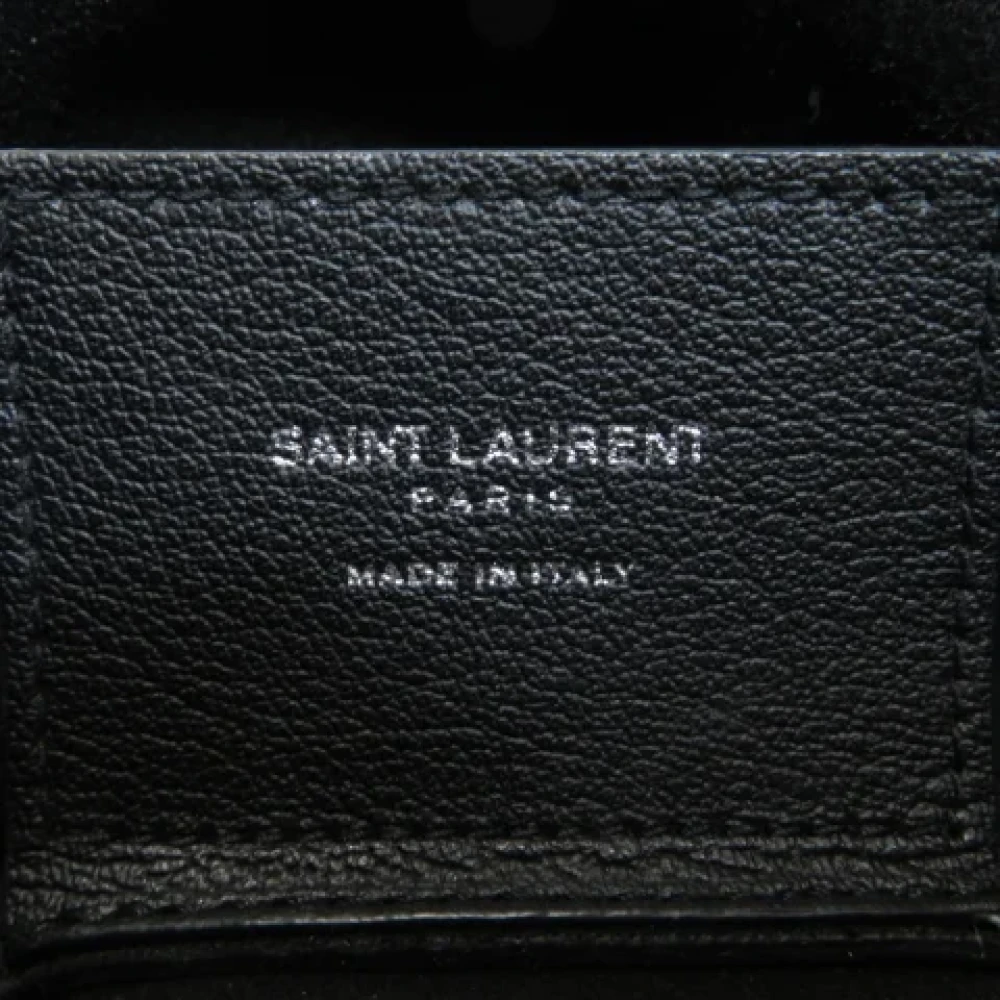 Saint Laurent Vintage Tweedehands Zwarte Leren Schoudertas Black Dames