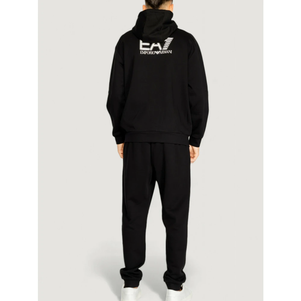 Emporio Armani EA7 Zwart Rits Hoodie Jurk Set Black Heren