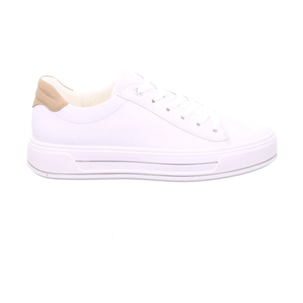 ara Lage Witte Sneaker Leren Rubberen Zool Vetersluiting Dames Schoenen