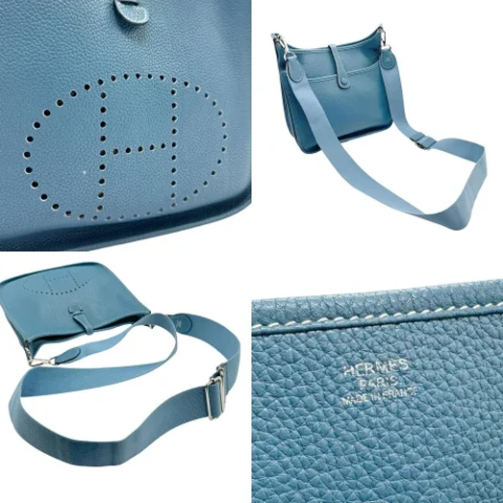 Hermès Vintage Pre-owned Leather shoulder-bags Blue Dames