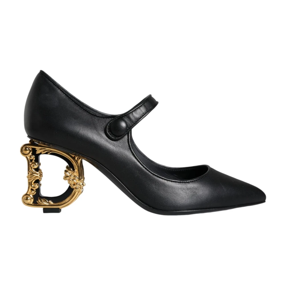 Dolce & Gabbana Women's Black Pumps, 3 Uk, Leather Mary Jane Pumps