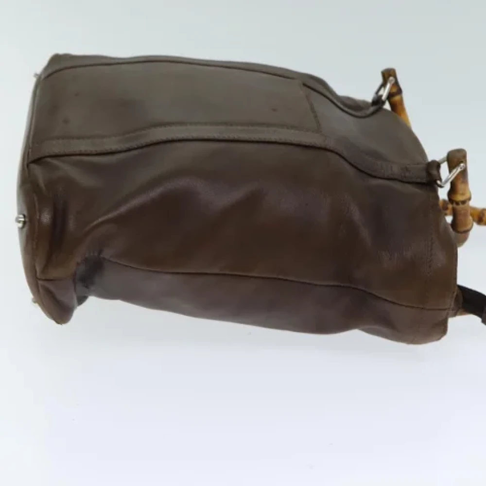 Gucci Vintage Pre-owned Leather handbags Brown Dames