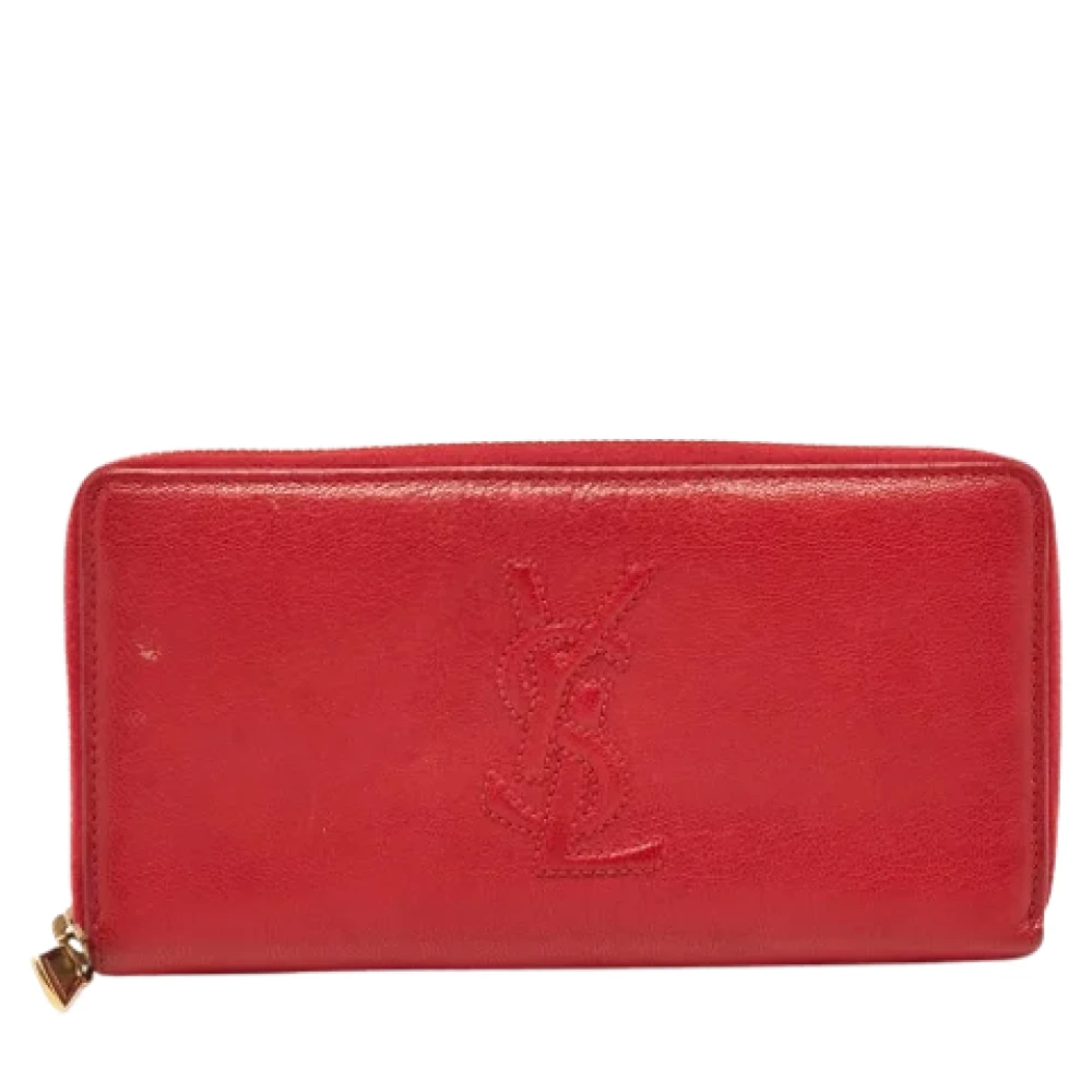 Yves Saint Laurent Vintage Pre-owned Leather wallets Red Dames