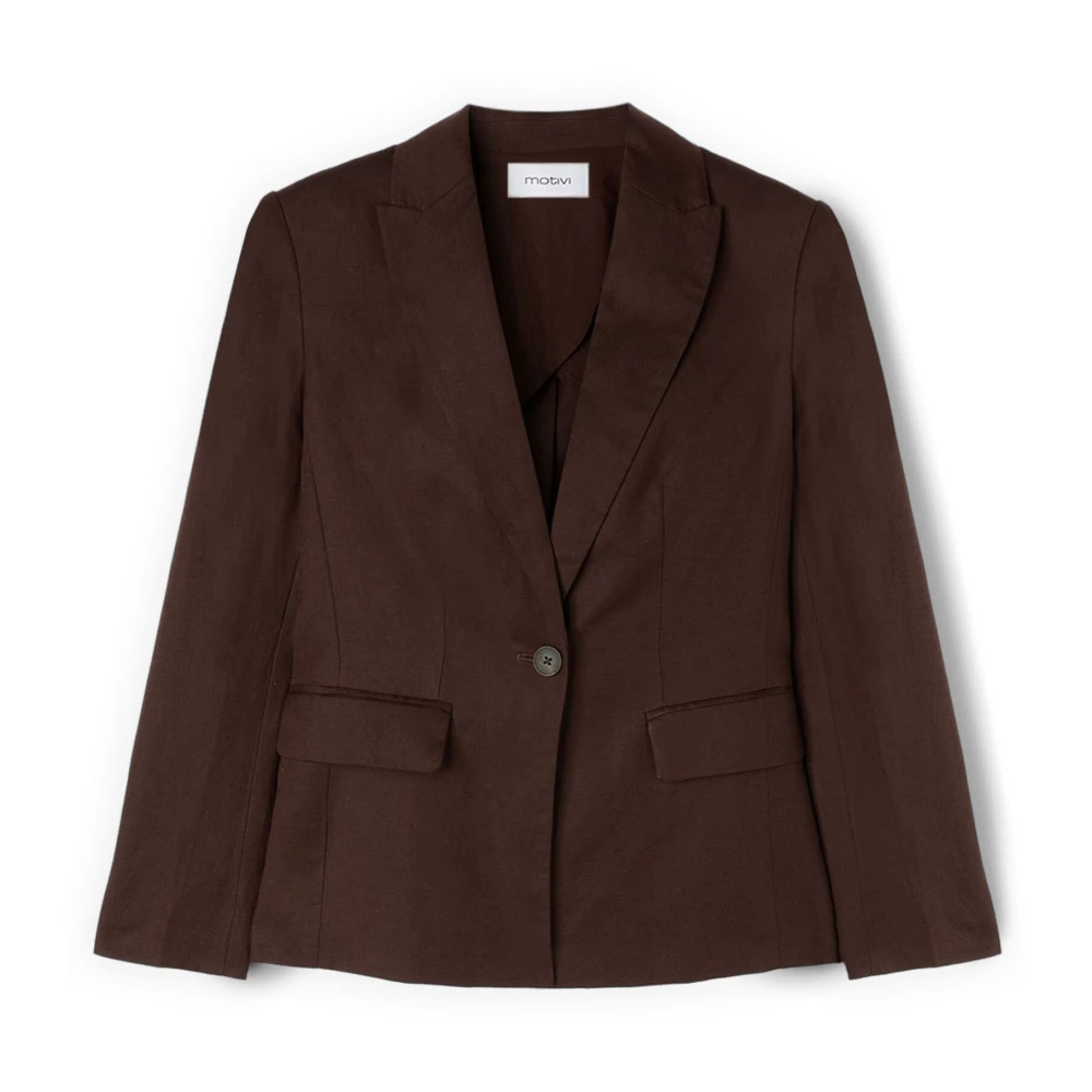 Motivi Vrouw Bruin Jassen Dames, L, Linnen, Blazers