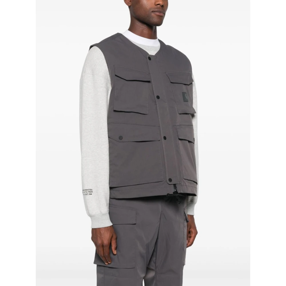 Carhartt WIP Waterafstotend Vest met 3D-zakken Gray Heren