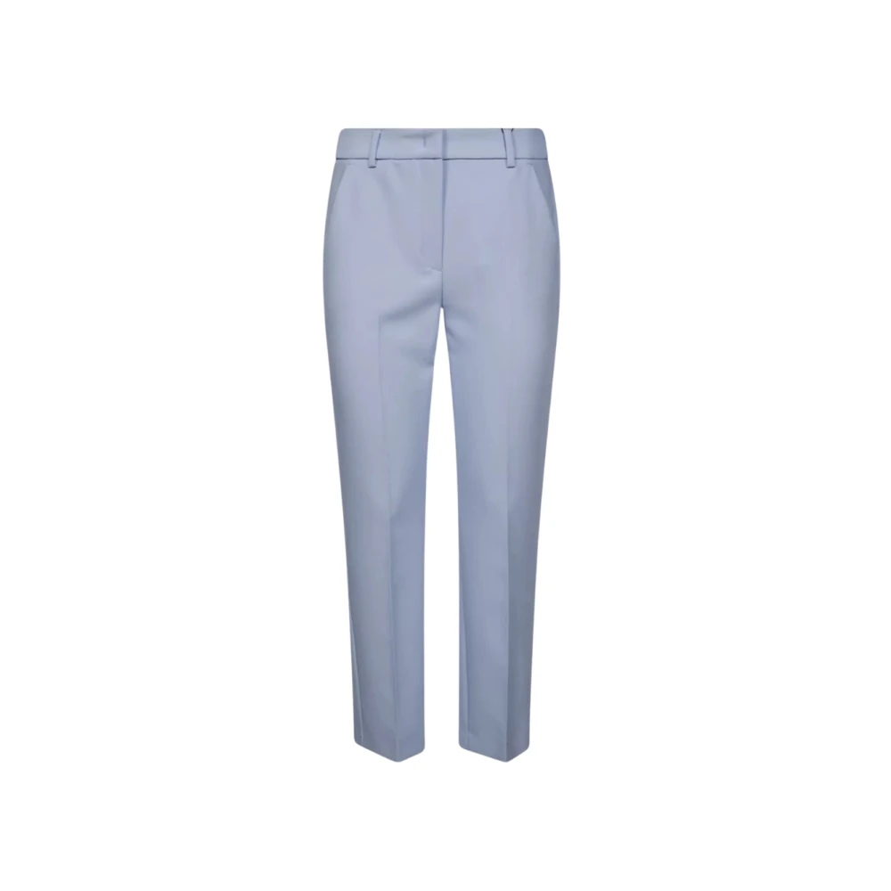 Max Mara Women's Blue Slim-Fit Trousers, 2XS, Straight Leg Trousers Rana Celeste