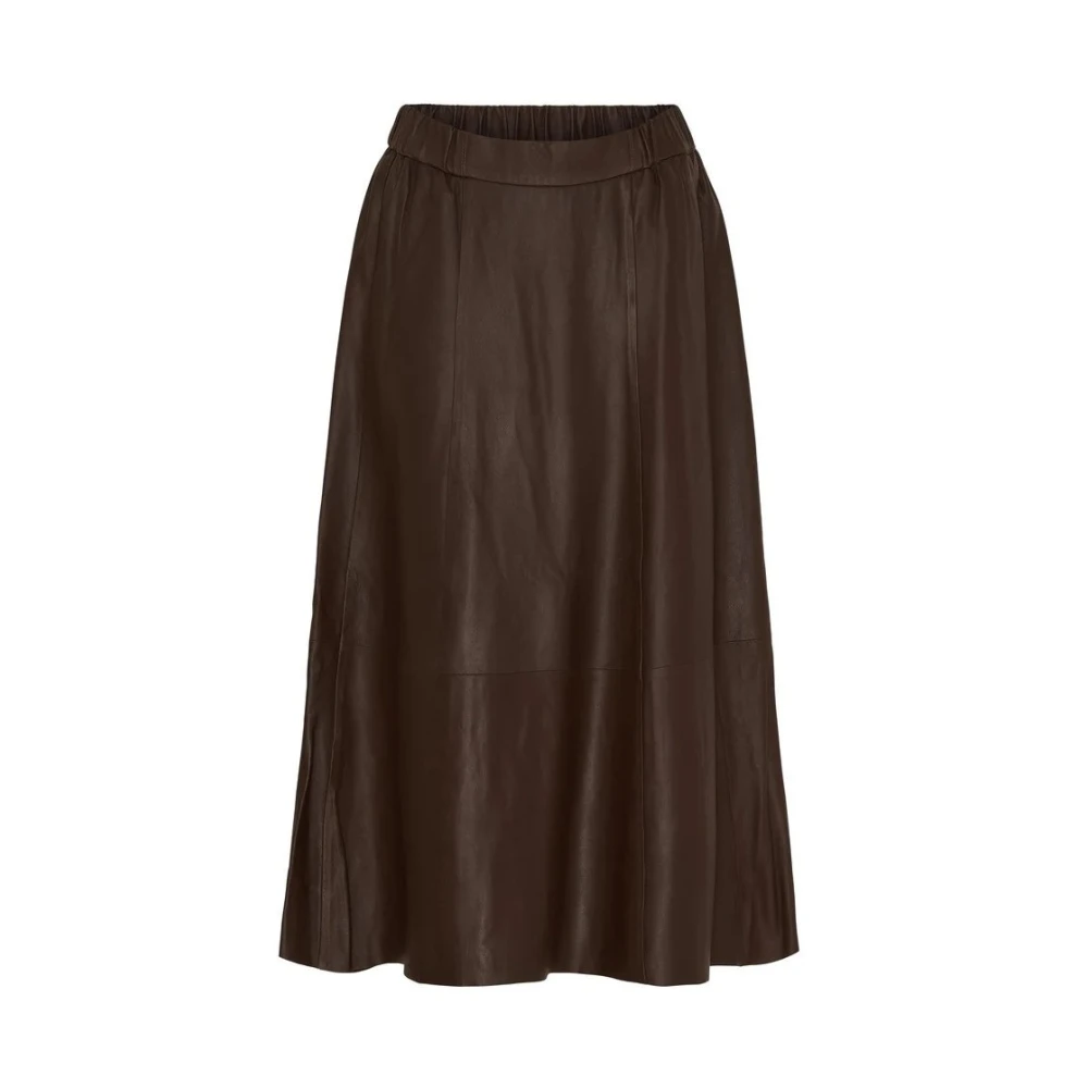Btfcph Brown A-Shape Skirt - Female - Leather Skirts - 3XL - Skirts