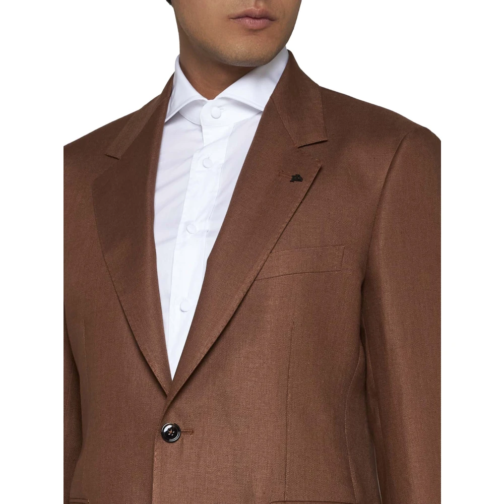 Tagliatore Stijlvolle Jassen met 4 Knopen Brown Heren