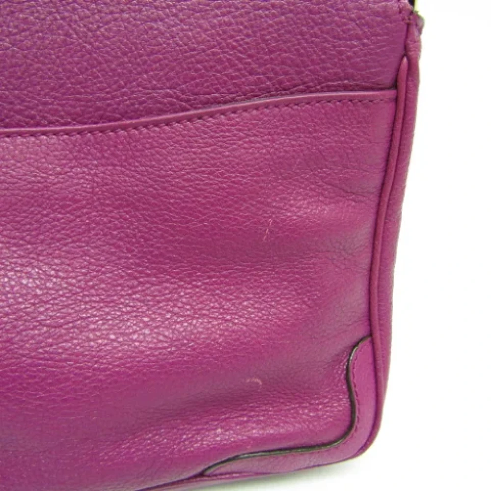 Salvatore Ferragamo Pre-owned Leather shoulder-bags Purple Dames