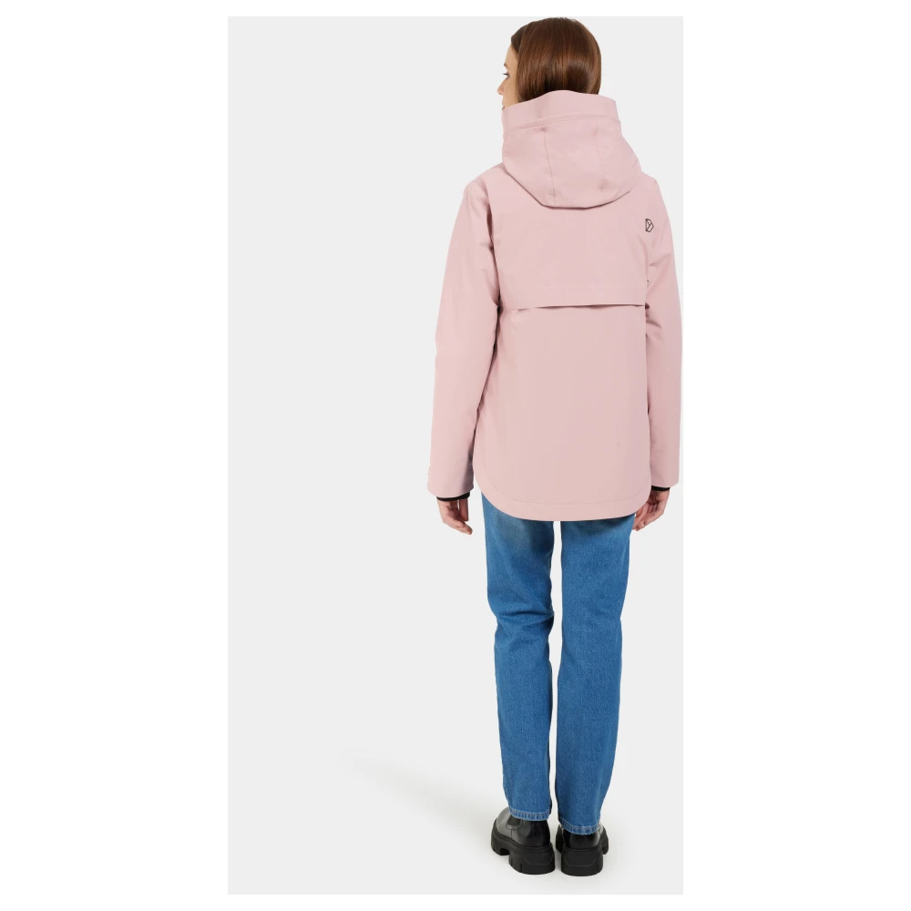 Didriksons Verstelbare Hooded Jacket met zakken Pink Dames