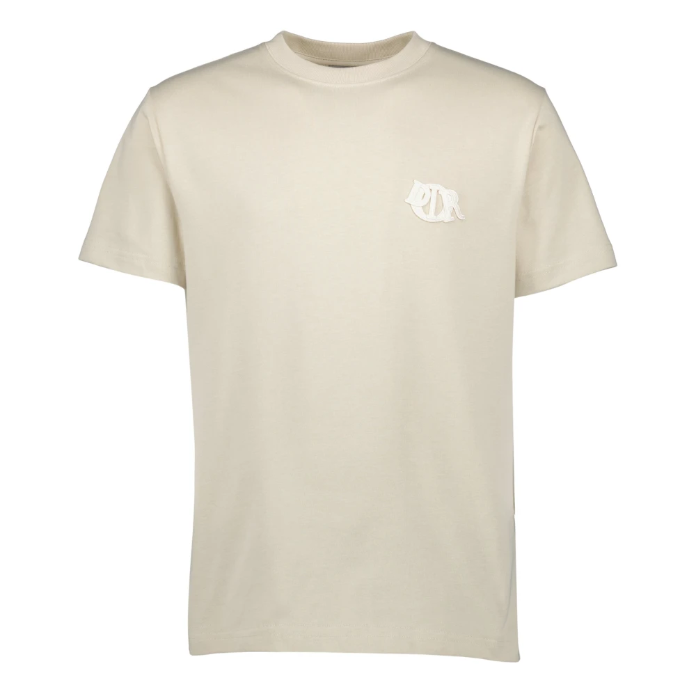Dior Beige T-shirt met geborduurd logo Beige Heren