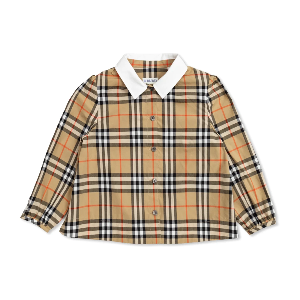 Burberry Unisex Kids Beige Check Cotton Shirt - Kids Shirts - 8 Y - Kids