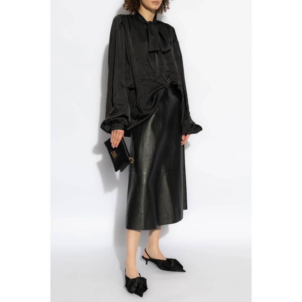 Balenciaga Overhemd met stropdassen Black Dames