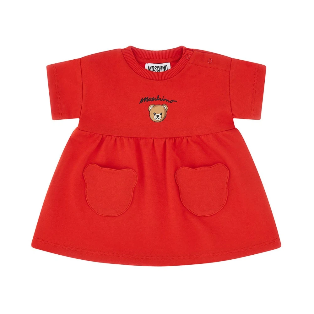 Moschino Red Cotton Dress - Male - Dresses - 18 M - Kids
