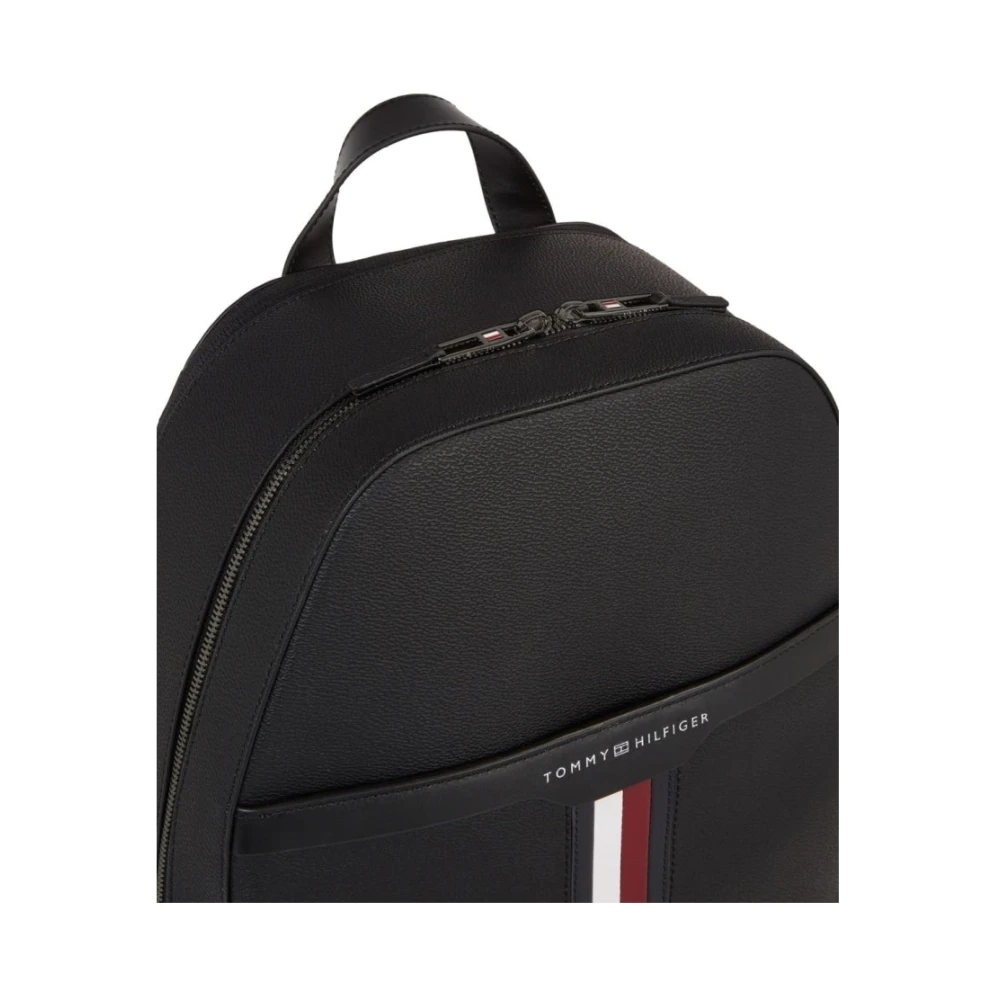 Tommy Hilfiger Zwarte Coated Canvas Rugzak Black Heren