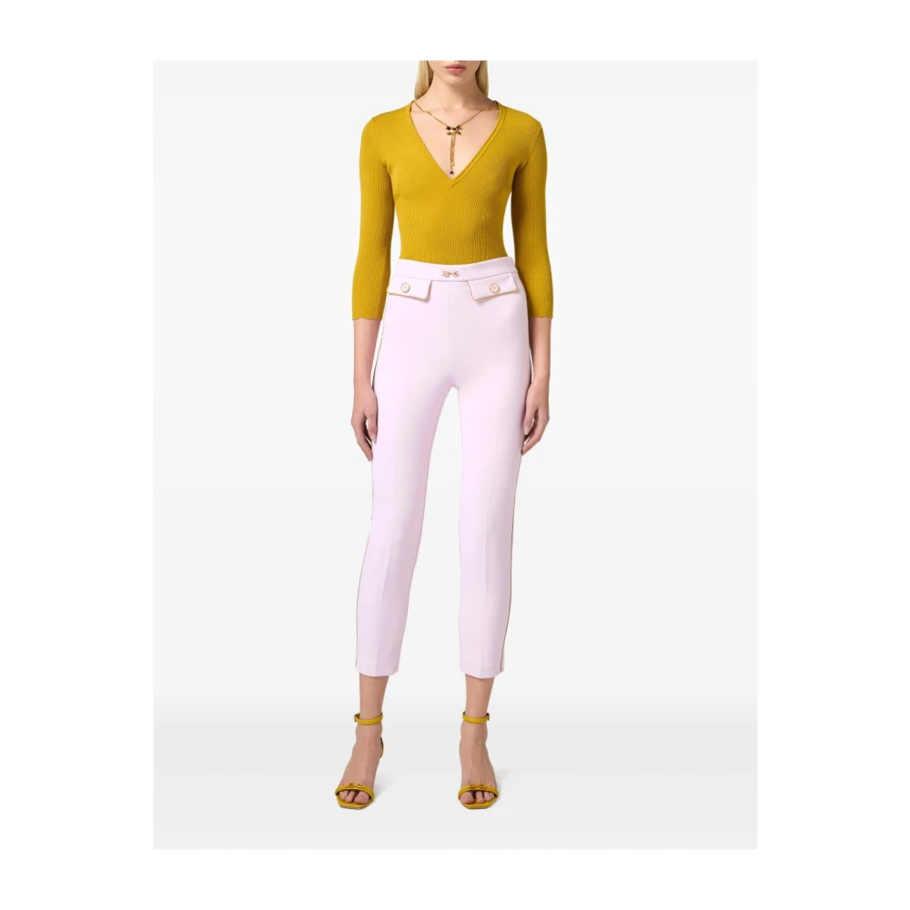 Elisabetta Franchi Roze Elegante Broek Pink Dames