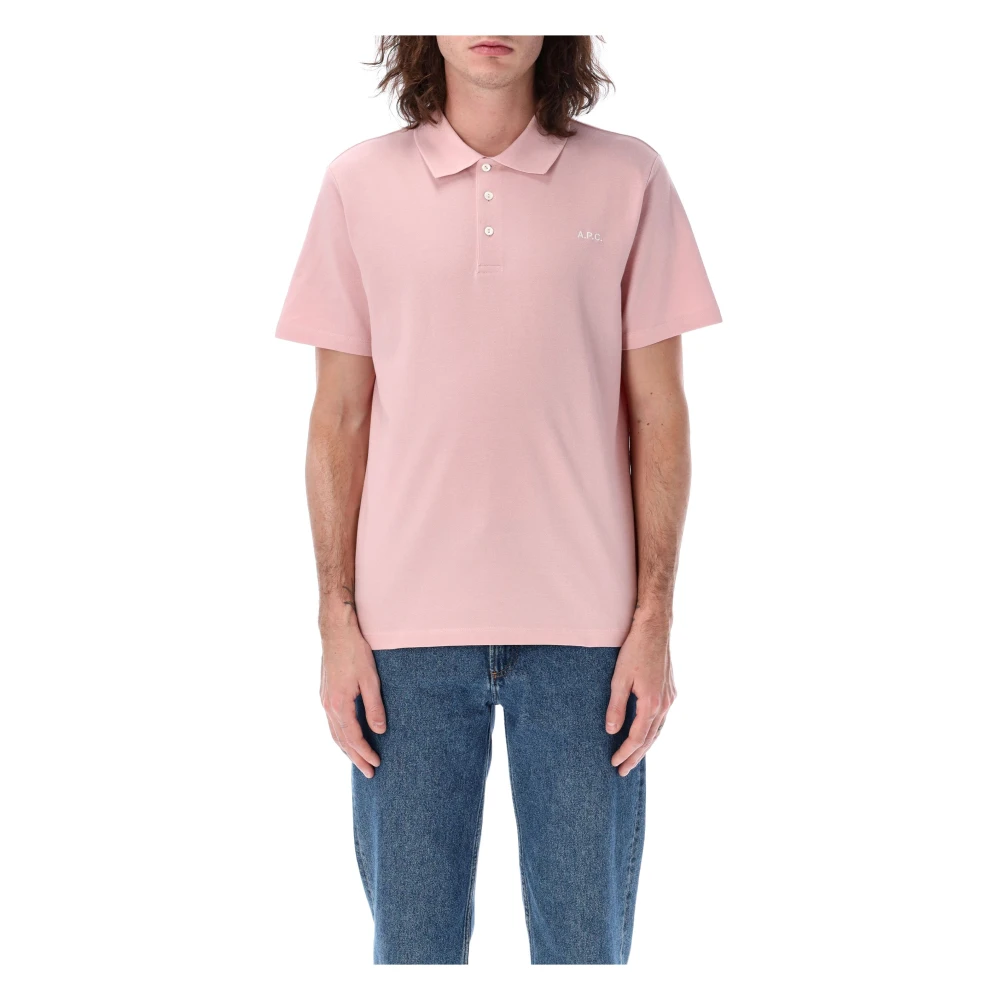 A.p.c. Klassieke Polo Shirt in Standaard Pasvorm Pink Heren