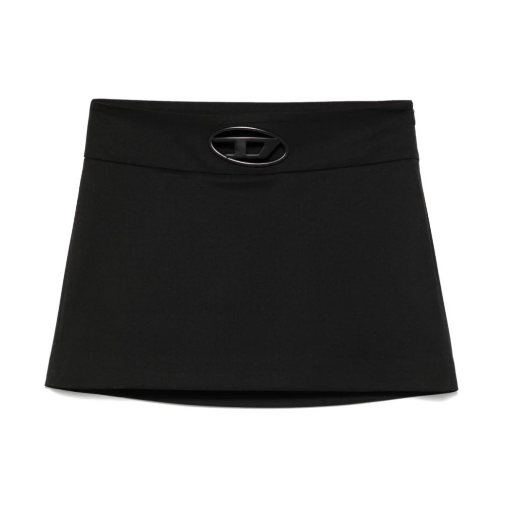 Diesel Black Mini Skirt With Cut-Out Logo - Female - Short Skirts - S - Skirts