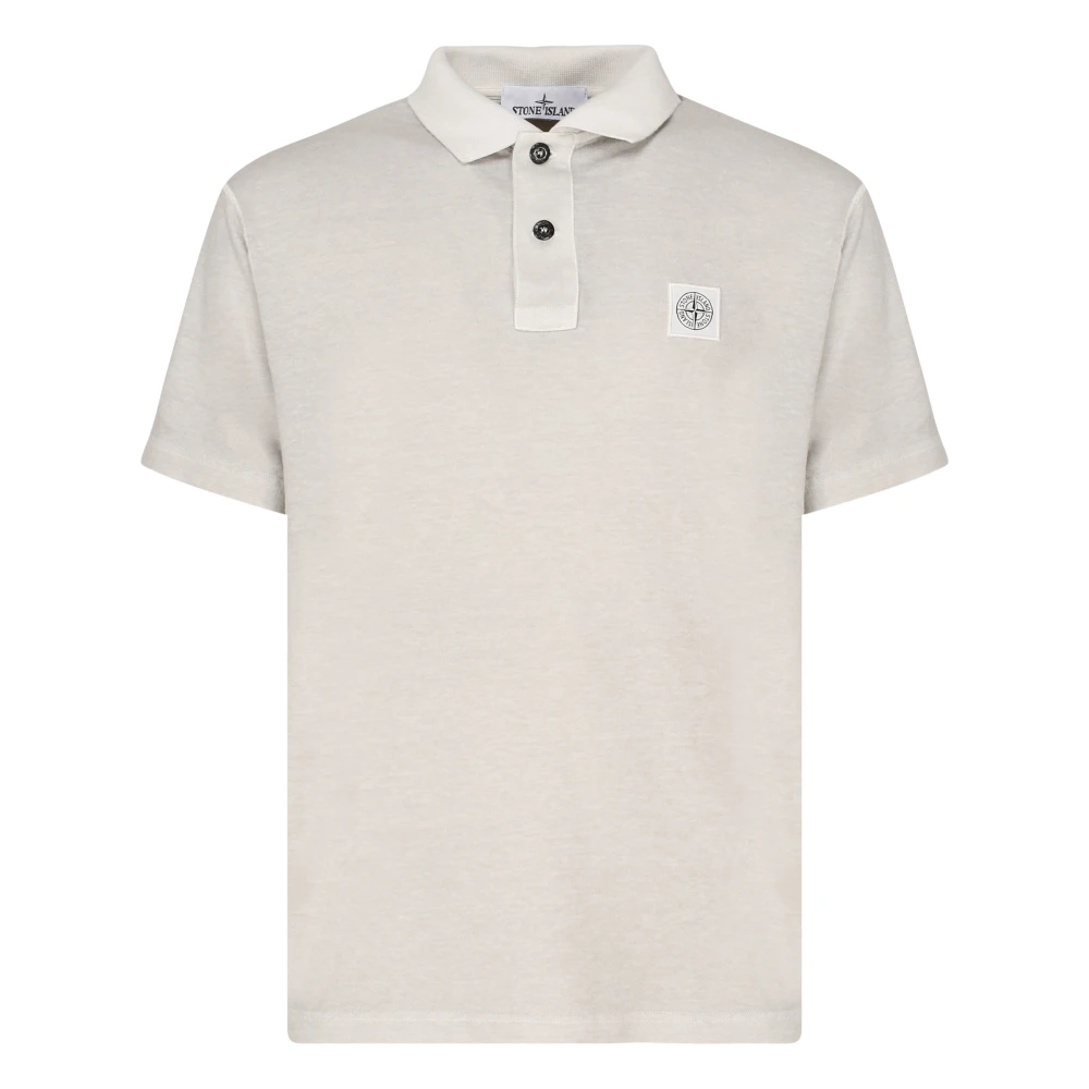 Stone Island Beige Polo Shirt met Logo Patch Beige Heren