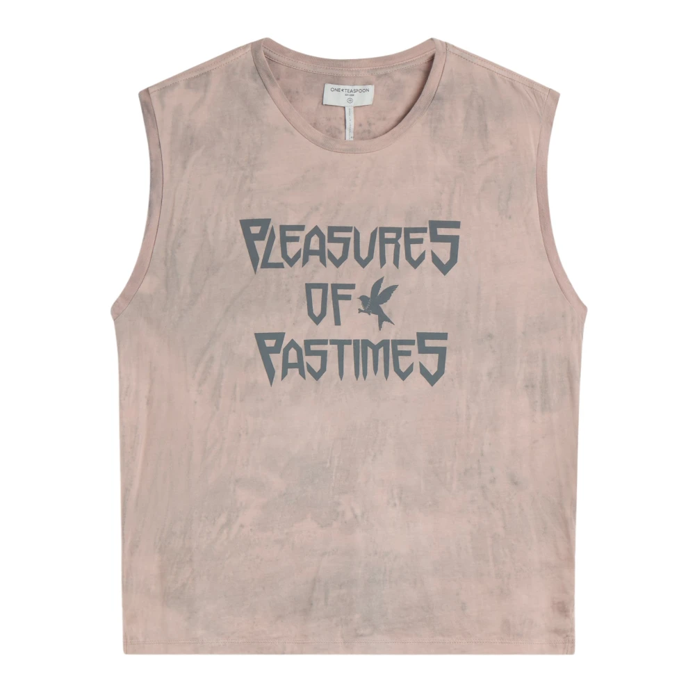 One Teaspoon Mouwloze Pleasures of Pastimes T-shirt Pink Dames