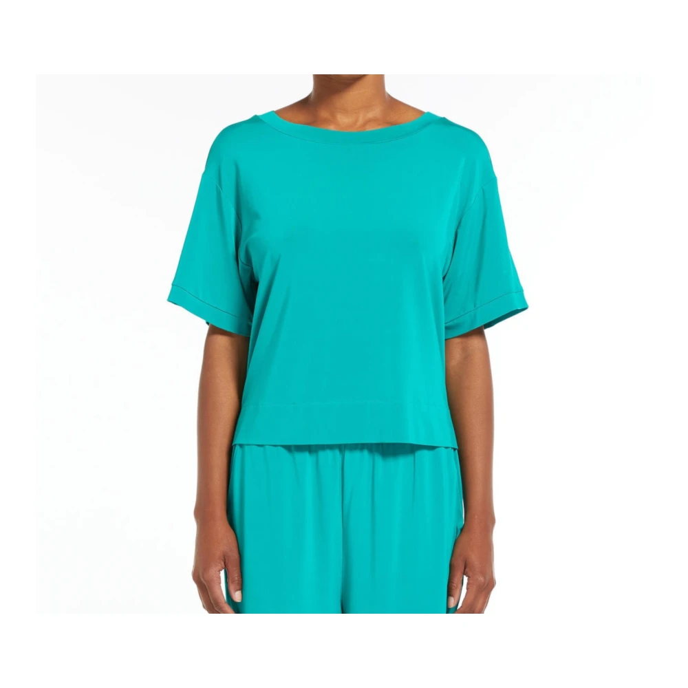 Max Mara Flowy V-Neck Blouse Green Dames